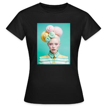 Zuckerwatte, Digitale Kunst - Frauen T-Shirt - Schwarz - Vorne - AI Model Female 172 dark (172cm)