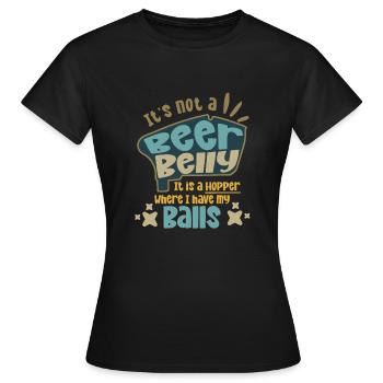 Es ist kein Bierbauch, es ist ein Trichter, in dem ich meine - Frauen T-Shirt - Schwarz - Vorne - AI Model Female 172 dark (172cm)