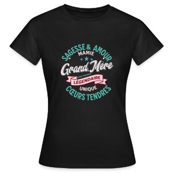 "Legendäre Großmutter: Liebe und Weisheit" M2 - Frauen T-Shirt - Schwarz - Vorne - AI Model Female 172 dark (172cm)