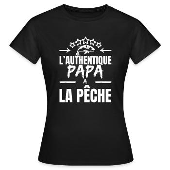 DER AUTHENTISCHE VATER - Frauen T-Shirt - Schwarz - Vorne - AI Model Female 172 dark (172cm)