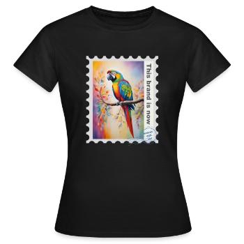 Illustration à l’aérographe « Parrot 10 » FR - T-shirt Femme - noir - Devant - AI Model Female 172 dark (172cm)
