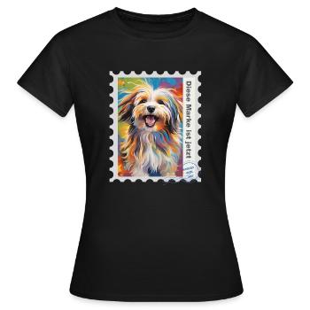 Illustration à l’aérographe « Havanais 08 » DE - T-shirt Femme - noir - Devant - AI Model Female 172 dark (172cm)
