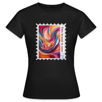 Illustration à l’aérographe « Fantasy 05 » FR - T-shirt Femme - noir - Devant - AI Model Female 172 dark (172cm)