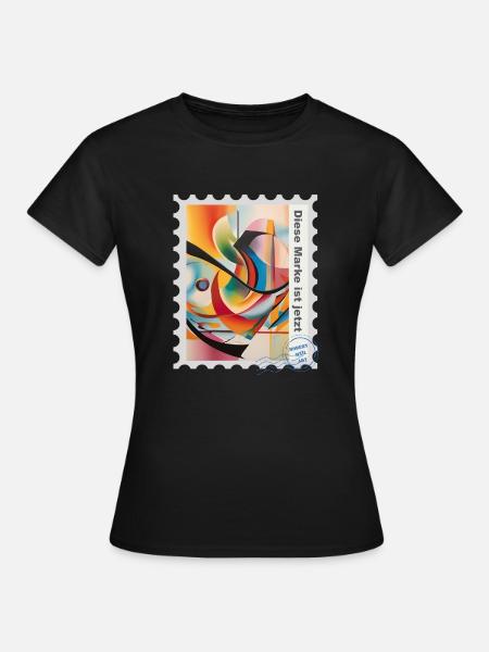 Airbrush-Illustration „Abstrakt 01“DE - Frauen T-Shirt - Schwarz