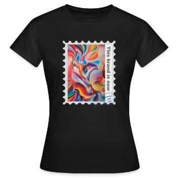 Illustration à l’aérographe « Fantasy 06 » FR - T-shirt Femme - noir - Devant - AI Model Female 172 dark (172cm)
