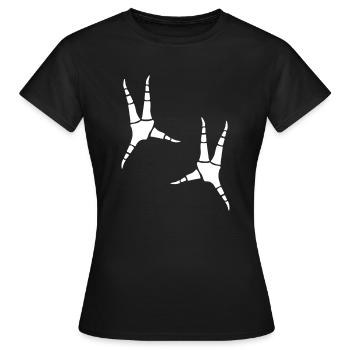 Papageien-Fußabdrücke - Frauen T-Shirt - Schwarz - Vorne - AI Model Female 172 dark (172cm)