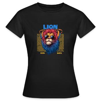 Cool Animals - Cool Lion Boy 2 - Frauen T-Shirt - Schwarz - Vorne - AI Model Female 172 dark (172cm)