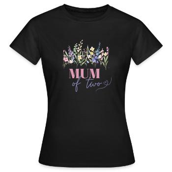 Mother's Day Mum of two - Women's T-Shirt - black - Front - AI Model Female 172 dark (172cm)