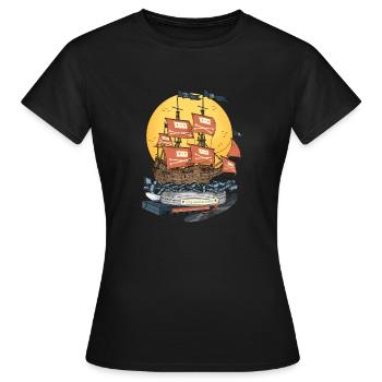 Piratage en ligne - T-shirt Femme - noir - Devant - AI Model Female 172 dark (172cm)