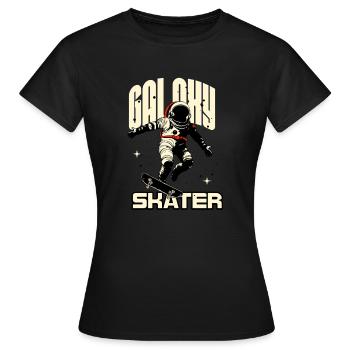 Patineur Galaxy dans l’espace - T-shirt Femme - noir - Devant - AI Model Female 172 dark (172cm)
