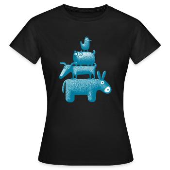 Musiciens de la ville « Aigue-marine » - T-shirt Femme - noir - Devant - AI Model Female 172 dark (172cm)