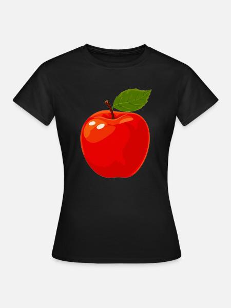 roter Apfel - Frauen T-Shirt - Schwarz
