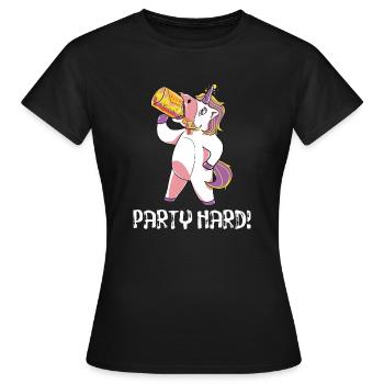 Funny funny unicorn drunk Christmas gift - Women's T-Shirt - black - Front - AI Model Female 172 dark (172cm)