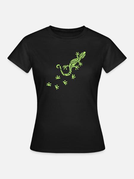 Gecko - Frauen T-Shirt - Schwarz