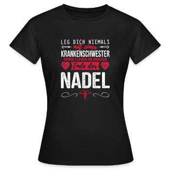 Nurse geriatric nurse needle - Women's T-Shirt - black - Front - AI Model Female 172 dark (172cm)