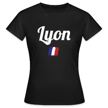 LYON - T-shirt Femme - noir - Devant - AI Model Female 172 dark (172cm)