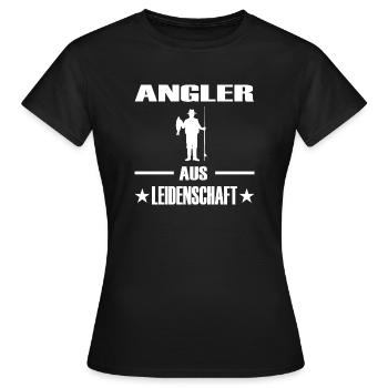 Angeln - Frauen T-Shirt - Schwarz - Vorne - AI Model Female 172 dark (172cm)