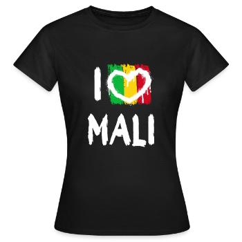 J’aime Mali / J’aime Mali Pays Pays - T-shirt Femme - noir - Devant - AI Model Female 172 dark (172cm)