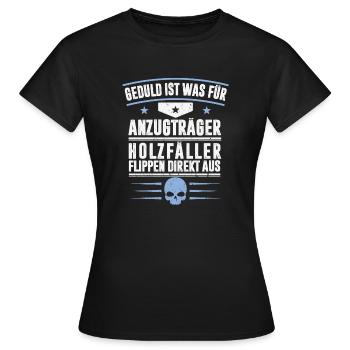 HOLZFÄLLER - Frauen T-Shirt - Schwarz - Vorne - AI Model Female 172 dark (172cm)