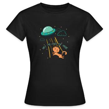 Enlèvement de chat étranger Ufo - T-shirt Femme - noir - Devant - AI Model Female 172 dark (172cm)