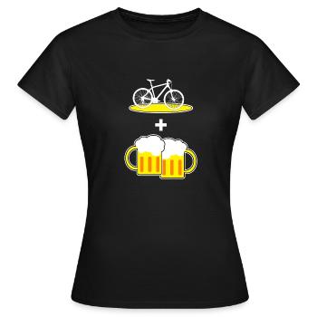 J'aime les bicyclettes et la bière - T-shirt Femme - noir - Devant - AI Model Female 172 dark (172cm)