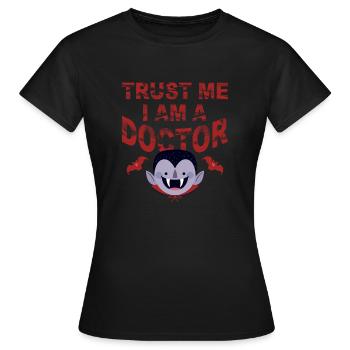 Costume de docteur halloween - T-shirt Femme - noir - Devant - AI Model Female 172 dark (172cm)