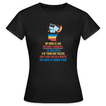 Tabs Open - Women's T-Shirt - black - Front - AI Model Female 172 dark (172cm)