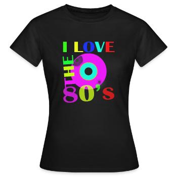 J'aime les années 80 - T-shirt Femme - noir - Devant - AI Model Female 172 dark (172cm)