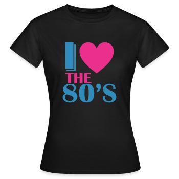 J'aime les années 80 - T-shirt Femme - noir - Devant - AI Model Female 172 dark (172cm)