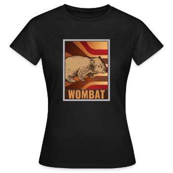 Retro Wombat Plakat - Frauen T-Shirt - Schwarz - Vorne - AI Model Female 172 dark (172cm)