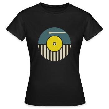 Schallplatte Geschenk kult hifi retro - Frauen T-Shirt - Schwarz - Vorne - AI Model Female 172 dark (172cm)