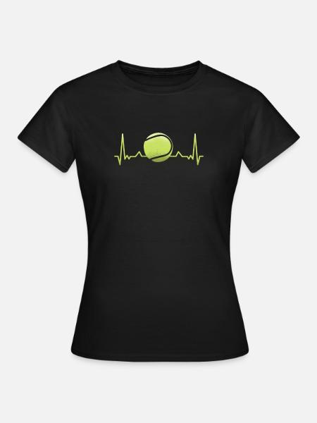 Tennis Battements de Coeur Sport Battements De Pulse Cadeau - T-shirt Femme - noir
