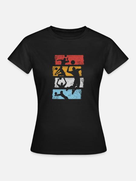 Vintage Retro Volleyball Sport Team Play Geschenk - Frauen T-Shirt - Schwarz