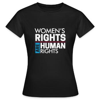 Women's rights are human rights - Women's T-Shirt - black - Front - AI Model Female 172 dark (172cm)
