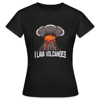 Vulkan Ausbruch Lava - Frauen T-Shirt - Schwarz - Vorne - AI Model Female 172 dark (172cm)