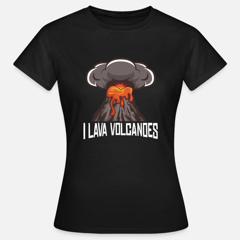 Vulkan Ausbruch Lava - Frauen T-Shirt - Schwarz