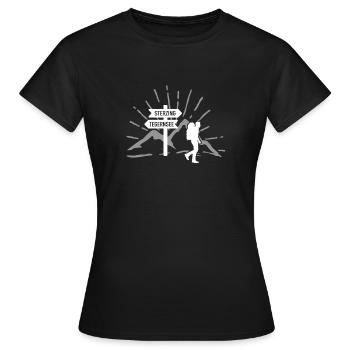 Alpenüberquerung Tegernsee Sterzing - Frauen T-Shirt - Schwarz - Vorne - AI Model Female 172 dark (172cm)