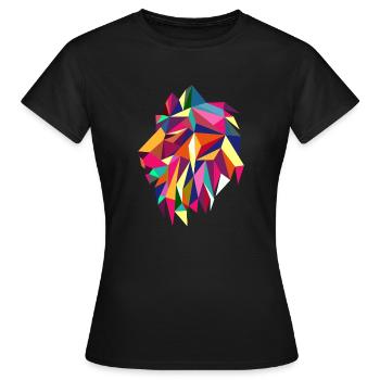Trendy lion geometric African animal - Women's T-Shirt - black - Front - AI Model Female 172 dark (172cm)