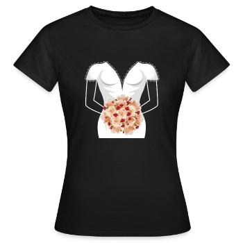 Wedding dress bridal shower design for the bride - Women's T-Shirt - black - Front - AI Model Female 172 dark (172cm)