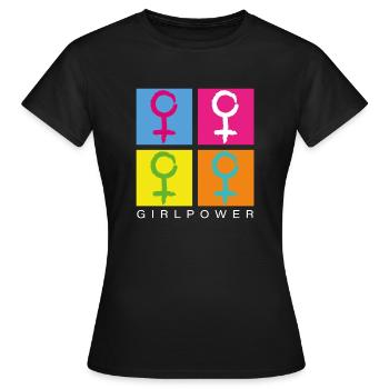 Égalité femmes-puissance symbole vintage - T-shirt Femme - noir - Devant - AI Model Female 172 dark (172cm)