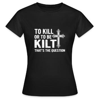 Costume de kilt écossais Saying - Jupe écossaise - T-shirt Femme - noir - Devant - AI Model Female 172 dark (172cm)