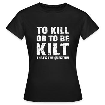 Costume de kilt écossais Saying - Jupe écossaise - T-shirt Femme - noir - Devant - AI Model Female 172 dark (172cm)