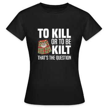 Costume de kilt écossais Saying - Jupe écossaise - T-shirt Femme - noir - Devant - AI Model Female 172 dark (172cm)