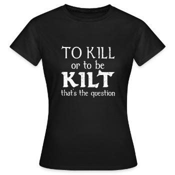 Costume de kilt écossais Saying - Jupe écossaise - T-shirt Femme - noir - Devant - AI Model Female 172 dark (172cm)