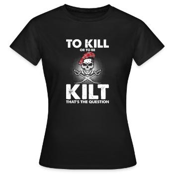 Costume de kilt écossais Saying - Jupe écossaise - T-shirt Femme - noir - Devant - AI Model Female 172 dark (172cm)