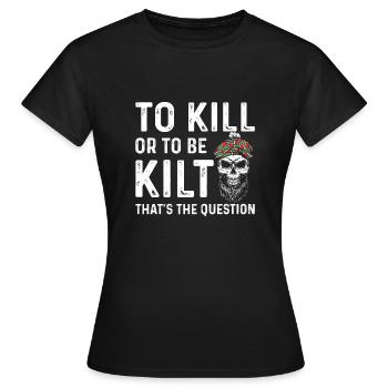 Costume de kilt écossais Saying - Jupe écossaise - T-shirt Femme - noir - Devant - AI Model Female 172 dark (172cm)