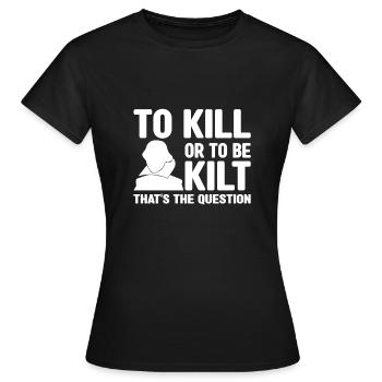 Costume de kilt écossais Saying - Jupe écossaise - T-shirt Femme - noir - Devant - AI Model Female 172 dark (172cm)