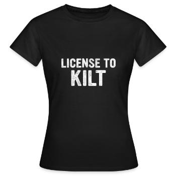 Costume de kilt écossais Saying - Jupe écossaise - T-shirt Femme - noir - Devant - AI Model Female 172 dark (172cm)