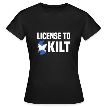 Costume de kilt écossais Saying - Jupe écossaise - T-shirt Femme - noir - Devant - AI Model Female 172 dark (172cm)