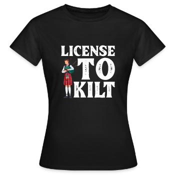 Costume de kilt écossais Saying - Jupe écossaise - T-shirt Femme - noir - Devant - AI Model Female 172 dark (172cm)
